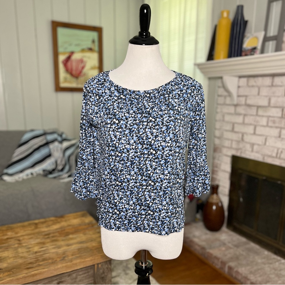 Michael Michael Kors floral flutter bell poet sleeve top